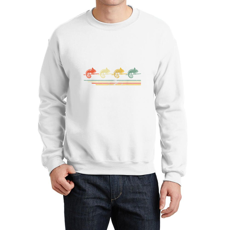 Retro Vintage Chameleon Lover Animal Father Day Crewneck Sweatshirt by Ariannajamie | Artistshot