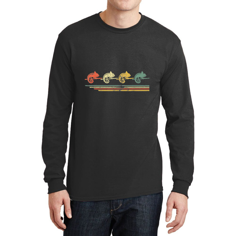 Retro Vintage Chameleon Lover Animal Father Day Long Sleeve Shirts by Ariannajamie | Artistshot