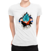 Dragon Ballz Saiyan Blue Ladies Fitted T-shirt | Artistshot