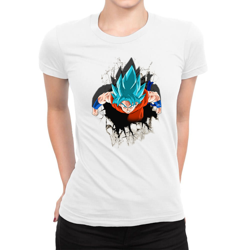 Dragon Ballz Saiyan Blue Ladies Fitted T-Shirt by budijaya | Artistshot