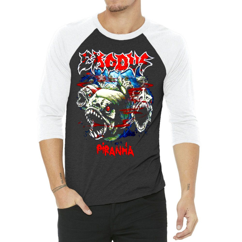 Piranha Ex Odus Art Nongki99 3/4 Sleeve Shirt | Artistshot