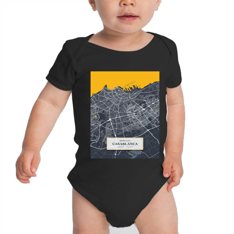 Casablanca Blueprint Street Map Casabl Casablanca Blueprint Street Map Baby Bodysuit by cm-arts | Artistshot