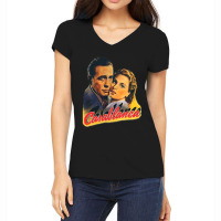 Vintage Retro Casablanca Movie 40s 1942 American Romantic Drama Film M Women's V-neck T-shirt | Artistshot