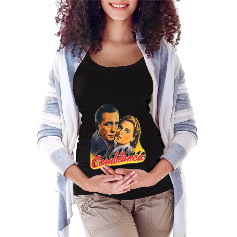 Vintage Retro Casablanca Movie 40s 1942 American Romantic Drama Film M Maternity Scoop Neck T-shirt by cm-arts | Artistshot