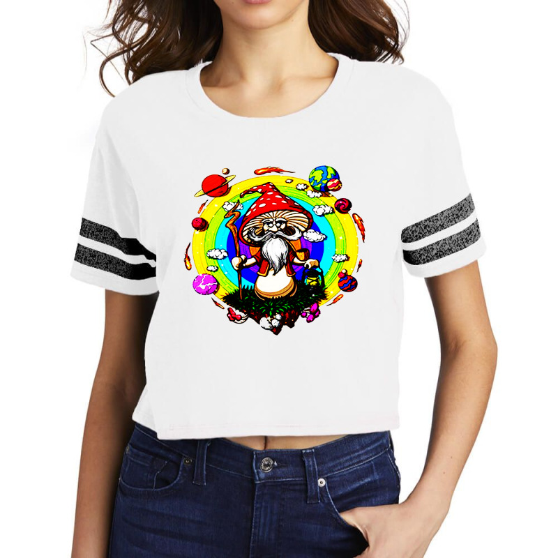 Hippie Magic Mushroom Buddha Scorecard Crop Tee by cm-arts | Artistshot