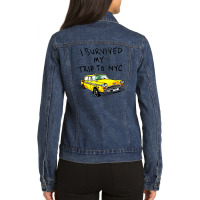 I Survived My Trip To Nyc Ladies Denim Jacket | Artistshot