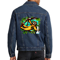 Sloth Weed Stoner Men Denim Jacket | Artistshot