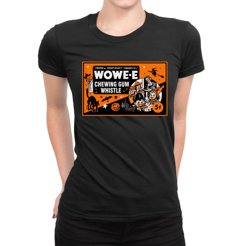 Vintage Halloween Wowe E Whistle Candy Ladies Fitted T-Shirt by DJ Art | Artistshot