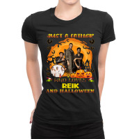 Just A Father Who Loves Reik And Halloween Ladies Fitted T-shirt | Artistshot