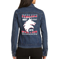 Italian Stallion World Champion Ladies Denim Jacket | Artistshot