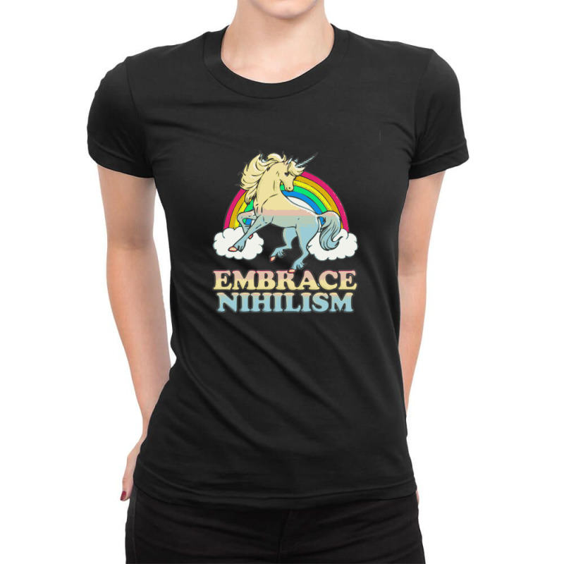 Embrace Nihilism Ladies Fitted T-Shirt by cm-arts | Artistshot