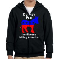 Donkey Pox Donkey Political Funny Satire Youth Zipper Hoodie | Artistshot