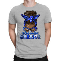 Colon Cancer Warrior Afro Messy Bun T-shirt | Artistshot