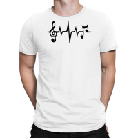 Music Pulse Heartbeat Notes Clef Frequency Wave Sound Festival T-shirt | Artistshot