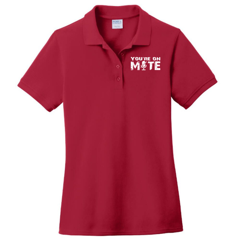 You're On Mute, Zoom, Work From Home Ladies Polo Shirt by cm-arts | Artistshot