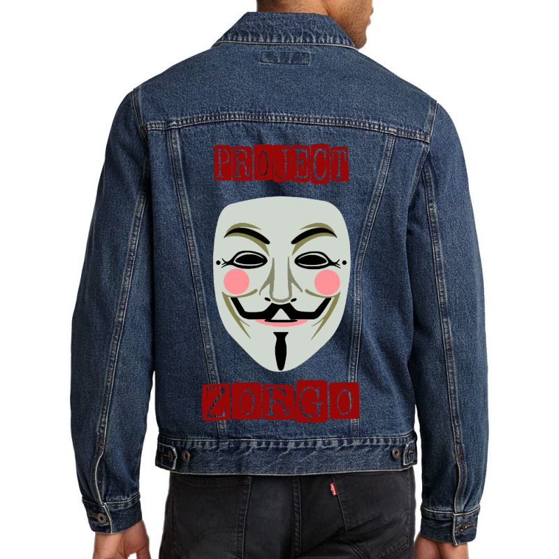 Project Zorgo Anonymous Mask Hacker Men Denim Jacket | Artistshot