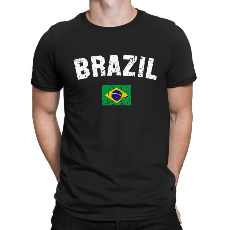 Brazil Brasil Flag Vintage  Men Women Kids Brazil T-Shirt by Victorricardo | Artistshot