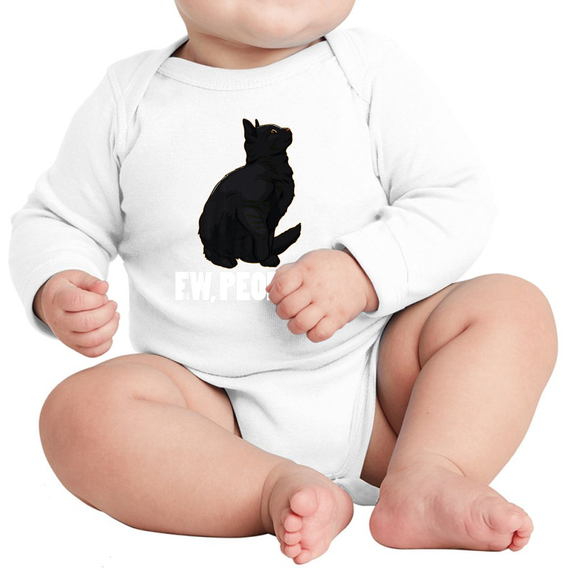 Ew People ... Black Cat Funny Pet Lover Men Dark Cat Long Sleeve Baby Bodysuit by arabianartyom | Artistshot