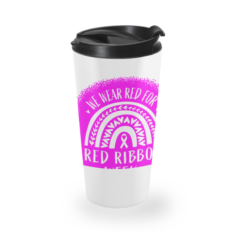 Red Ribbon Week Awareness Travel Mug | Artistshot