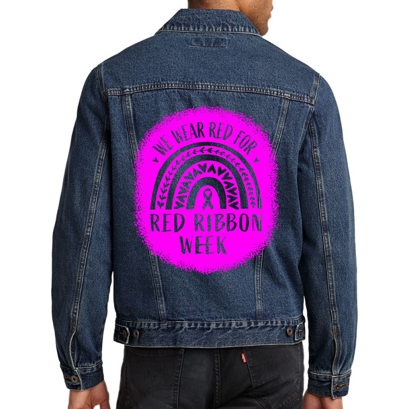 Red Ribbon Week Awareness Men Denim Jacket | Artistshot