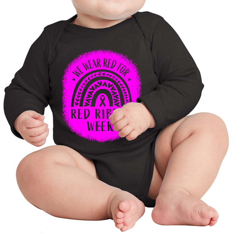 Red Ribbon Week Awareness Long Sleeve Baby Bodysuit | Artistshot