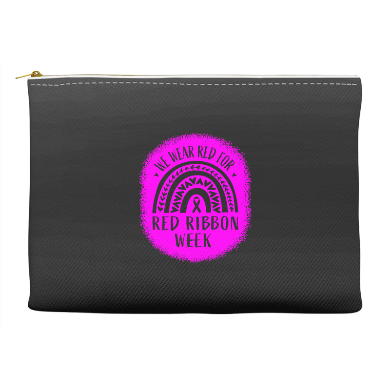 Red Ribbon Week Awareness Accessory Pouches | Artistshot