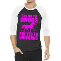 Red Yes To Unicorns Ribbon Week 3/4 Sleeve Shirt | Artistshot