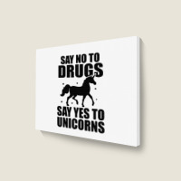 Red Yes To Unicorns Ribbon Week Landscape Canvas Print | Artistshot