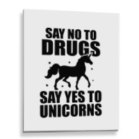 Red Yes To Unicorns Ribbon Week Metal Print Vertical | Artistshot