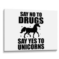 Red Yes To Unicorns Ribbon Week Metal Print Horizontal | Artistshot