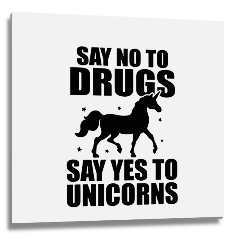 Red Yes To Unicorns Ribbon Week Metal Print Square | Artistshot