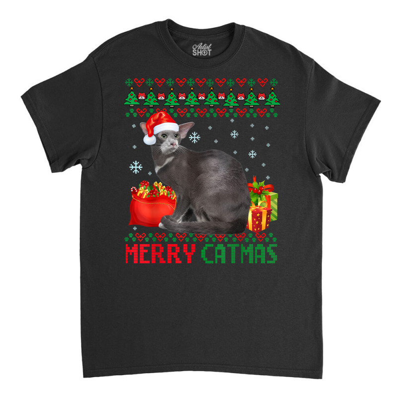 Merry Catmas Cat Ugly Christmas Oriental Cat Mom Dad T Shirt Classic T-shirt | Artistshot