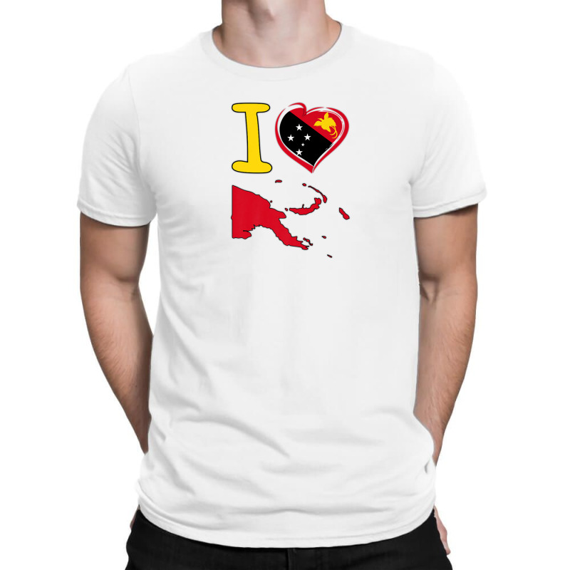 I Love Papua New Guinea. Guinean Flag In Shape Of A Heart T-shirt | Artistshot