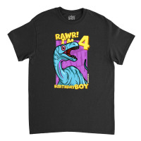 Rawr! I'm 4 Birthday Boys 4th Birthday Dino Noasaurus Classic T-shirt | Artistshot