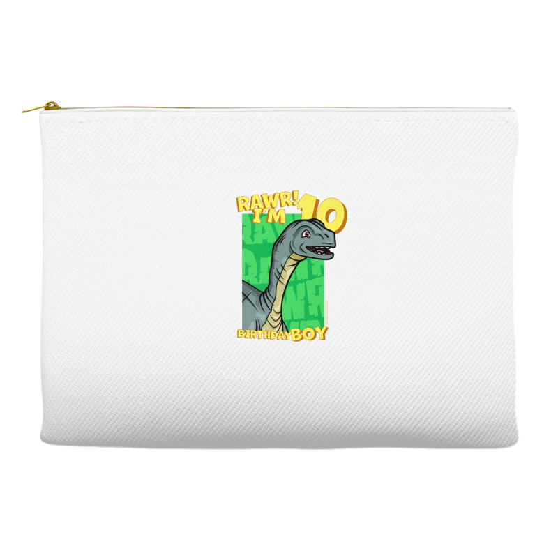 Rawr! I'm 10 Birthday Boys 10th Birthday Dino Mussaurus Accessory Pouches | Artistshot