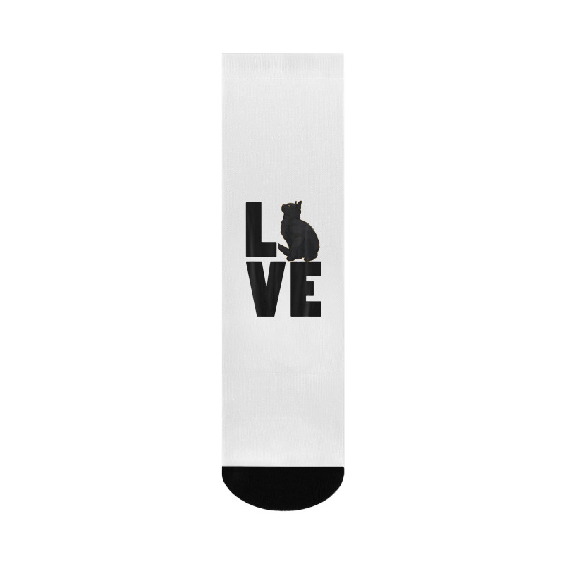 Love Black Cat Funny Pet Lover Men Dark Cat Crew Socks | Artistshot