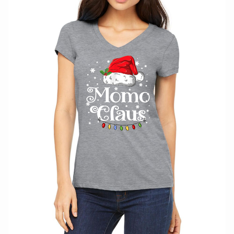 Momo Claus Shirt Christmas Pajama Family Matching Xmas Light Sweatshir Women's V-Neck T-Shirt by cm-arts | Artistshot