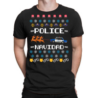 Police Navidad Ugly Christmas Sweater Funny Policeman X Mas T Shirt T-shirt | Artistshot