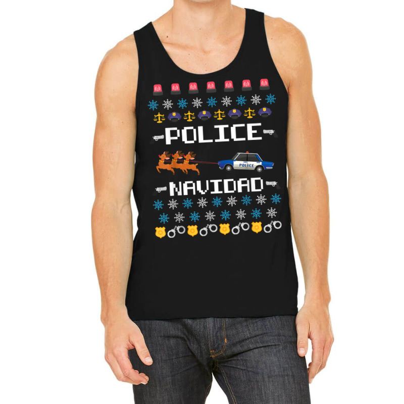 Police Navidad Ugly Christmas Sweater Funny Policeman X Mas T Shirt Tank Top | Artistshot