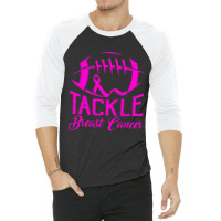 Tackle Awareness American Football Pink Ribbon 3/4 Sleeve Shirt | Artistshot