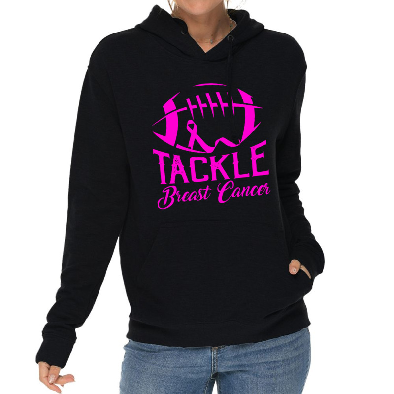 Tackle Awareness American Football Pink Ribbon Lightweight Hoodie | Artistshot