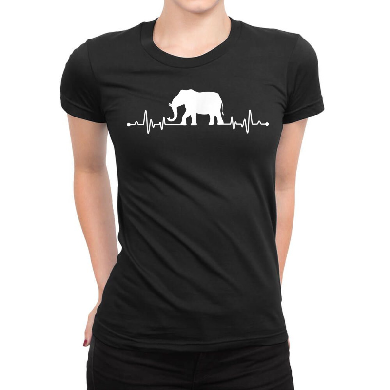 Elephant Hearbeat   Zookeeper Zoologist Animal Whisperer T Shirt Ladies Fitted T-Shirt by cm-arts | Artistshot