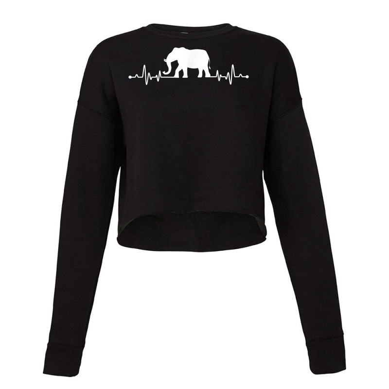 Elephant Hearbeat   Zookeeper Zoologist Animal Whisperer T Shirt Cropped Sweater by cm-arts | Artistshot