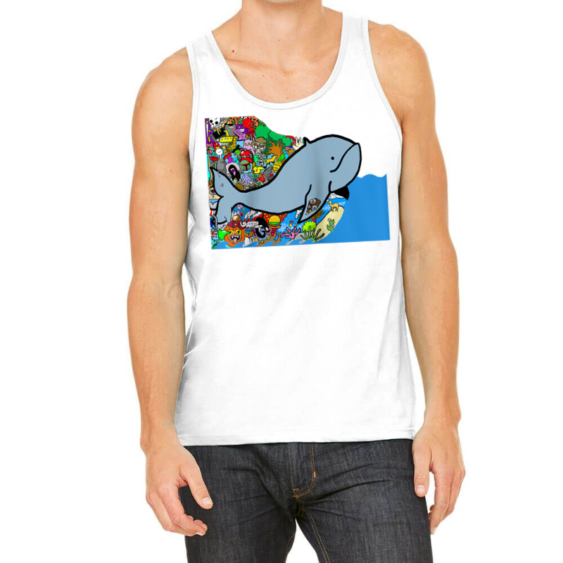 Blue Whale, Marine Sea Animal, Ocean Life, Surf, Art Work Raglan Baseb Tank Top | Artistshot