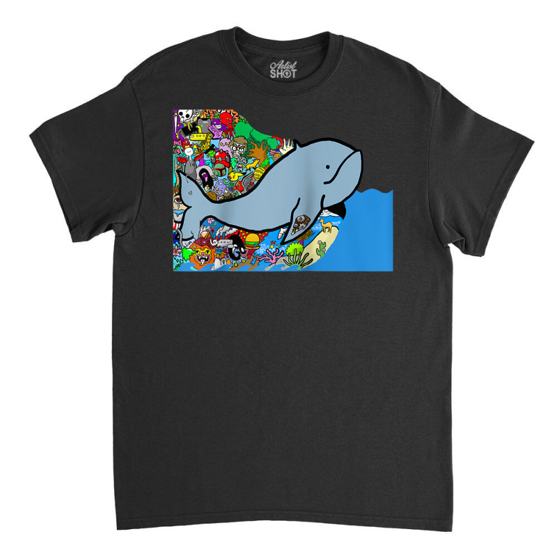 Blue Whale, Marine Sea Animal, Ocean Life, Surf, Art Work Raglan Baseb Classic T-shirt | Artistshot