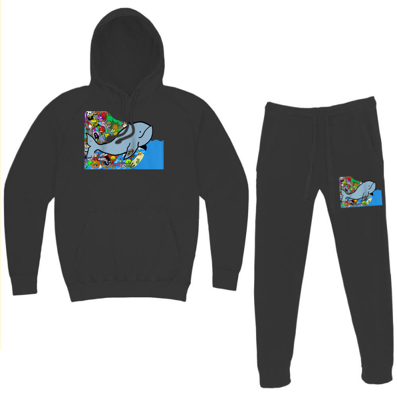 Blue Whale, Marine Sea Animal, Ocean Life, Surf, Art Work Raglan Baseb Hoodie & Jogger Set | Artistshot