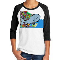 Blue Whale, Marine Sea Animal, Ocean Life, Surf, Art Work Raglan Baseb Youth 3/4 Sleeve | Artistshot