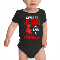 Saved By Jesus And A Pacemaker Heart Disease Awareness Funny T Shirt Baby Bodysuit | Artistshot