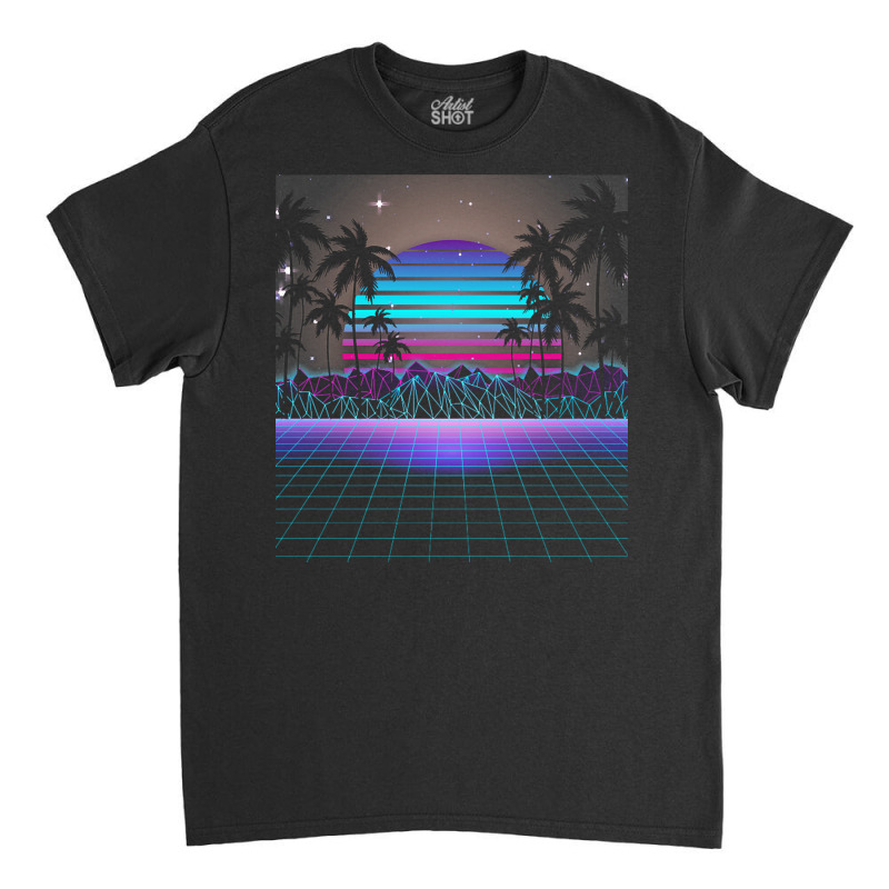 Synthwave T  Shirt Fascinating Dusk Retrowave T  Shirt Classic T-shirt | Artistshot