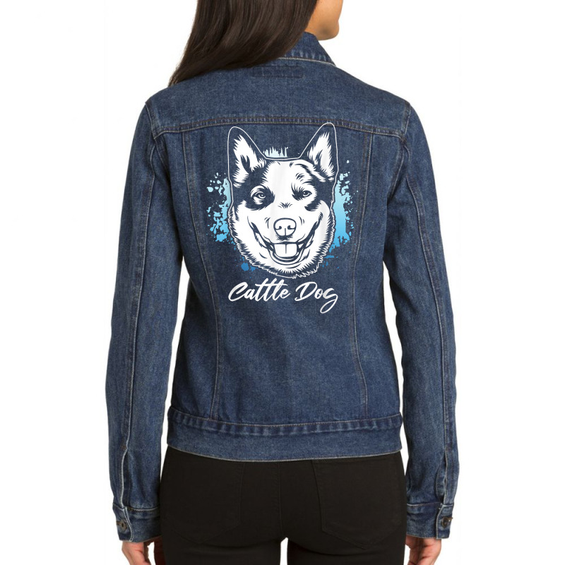 Australian Cattle Dog  Heeler  Herding Dog Owner T Shirt Ladies Denim Jacket by cm-arts | Artistshot